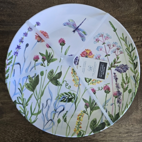 Set of 4 Farmhouse Rachel Ashwell Melamine Floral Spring Plates - Picture 1 of 2